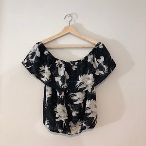 Sienna Sky • Black Floral Off The Shoulder Blouse